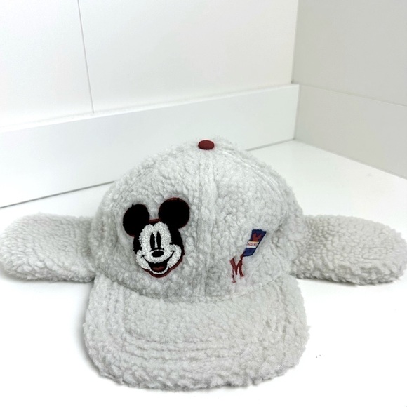 Disney Official Mickey Mouse Ear Flaps Fleece Covered Baseball Hat Snapback Boys - Picture 2 of 9